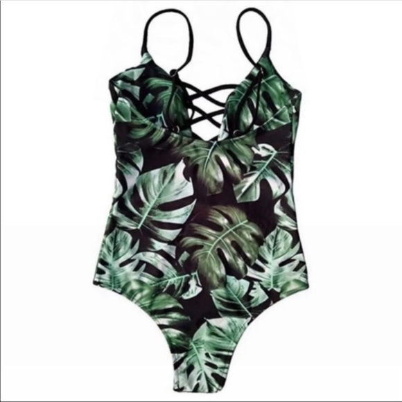 🌴Boutique Small TropicalDeep V-cut One Piece Swimsuit - Picture 12 of 12
